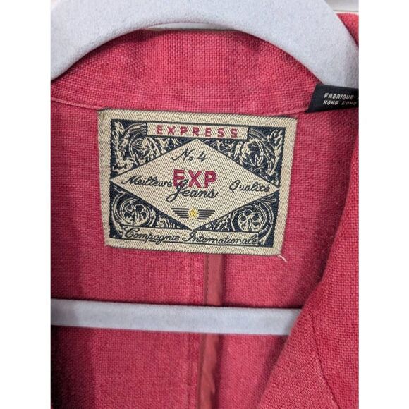 Express Vintage Boxy Blazer women's medium red oversized Y2K 90s - Picture 3 of 6